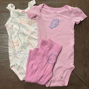 Carter's Pink and White Bodysuits